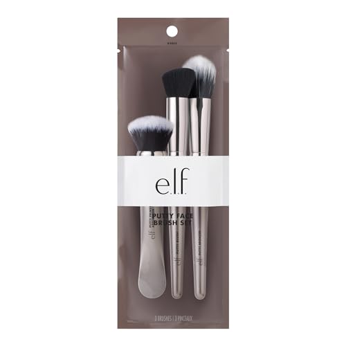 e.l.f. Putty Tools Trio, Set Of 3 Face Makeup Brushes For Putty Products, Helps You Easily Blend Putty Primer, Blush & Bronzer, Vegan & Cruelty-Free